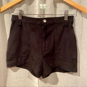 A&F Black Suede Shorts